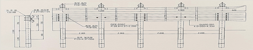 철재 가드레일 도면이미지