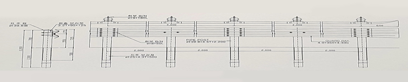 철재 가드레일 ISGR-2WO7:SB-4등급 도면이미지